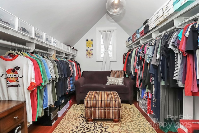 spacious closet featuring vaulted ceiling