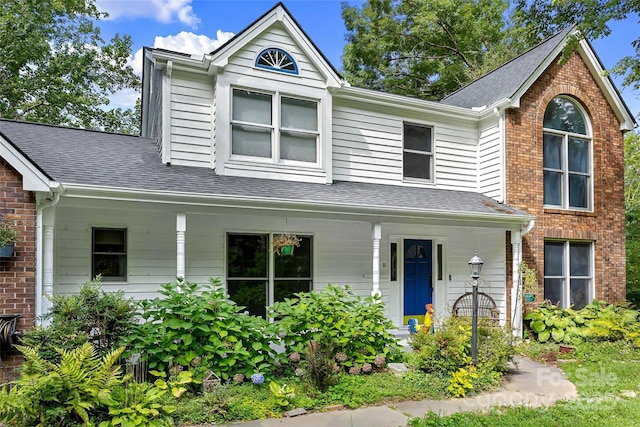 view of front of home with covered porch