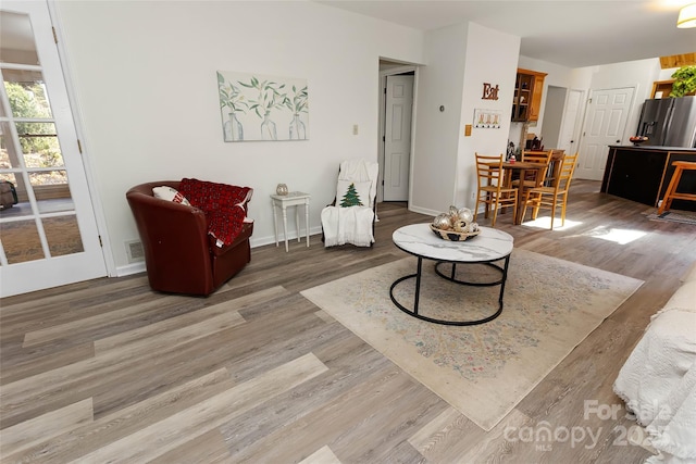 living room featuring wood-type flooring