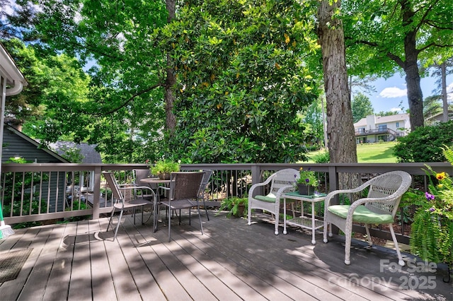 92 Heritage Dr, Clover, SC 29710 - wooden deck featuring outdoor dining space