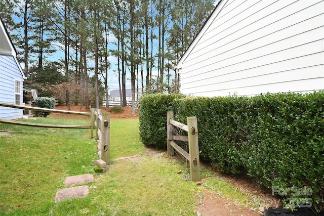 view of yard with fence