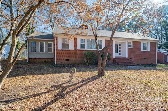 view of single story home