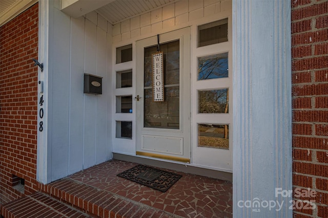 view of doorway to property