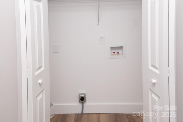 laundry area with washer hookup, hardwood / wood-style flooring, and electric dryer hookup