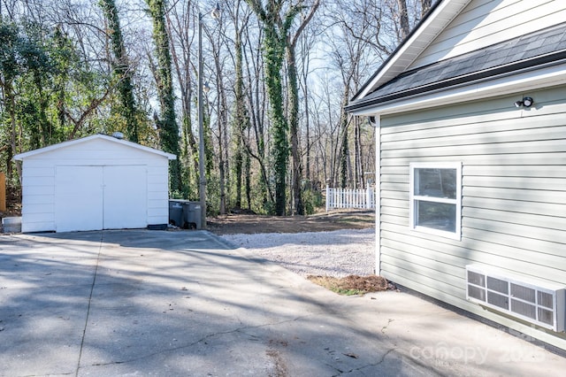 exterior space featuring a storage shed