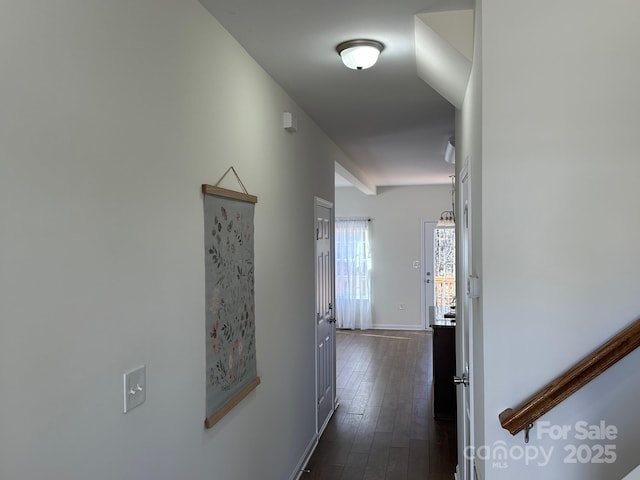 hall featuring dark hardwood / wood-style floors