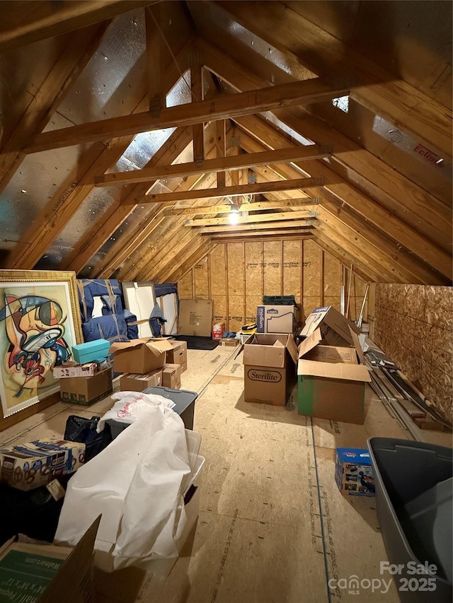 view of unfinished attic