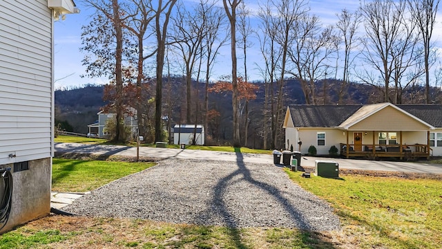 view of road featuring a mountain view