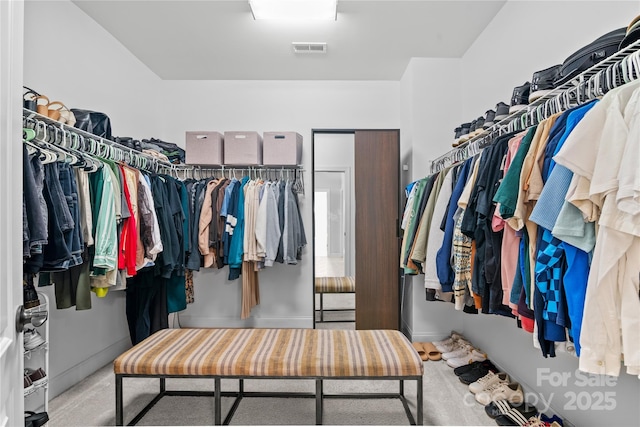 spacious closet with carpet flooring