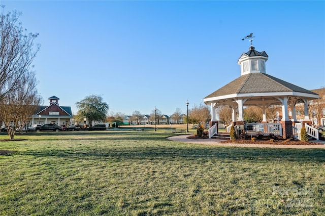 view of yard with a gazebo