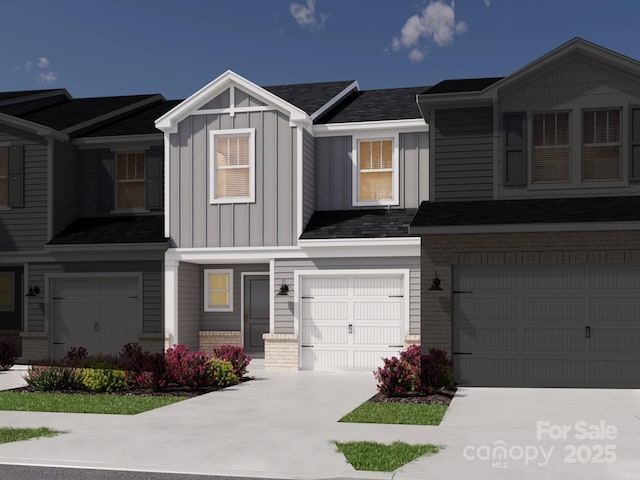 view of property featuring a garage