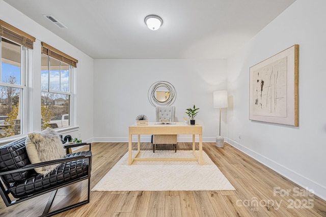 office featuring light hardwood / wood-style floors