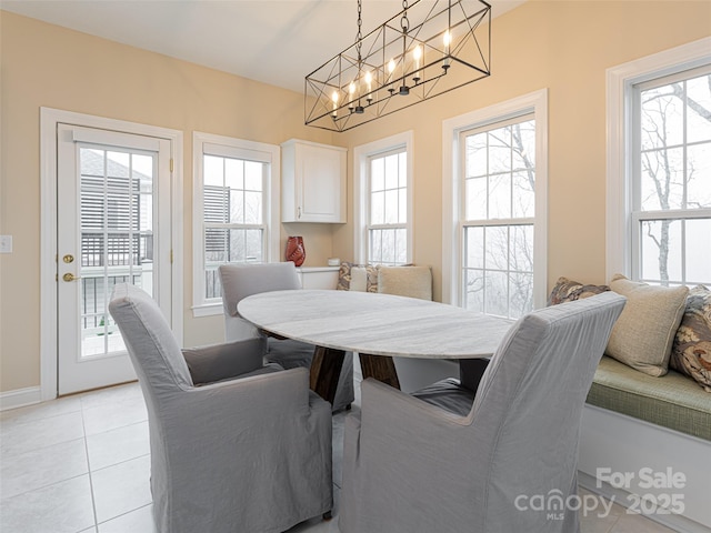 dining room featuring light tile patterned floors