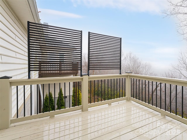 wooden terrace with radiator heating unit