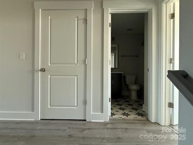 hall featuring light hardwood / wood-style flooring