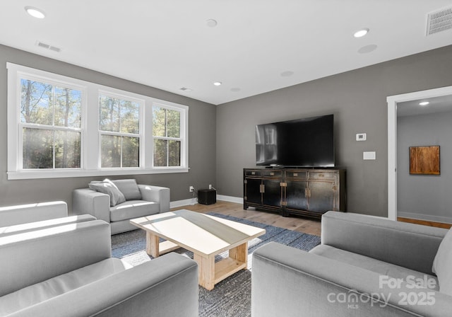 living room featuring hardwood / wood-style floors