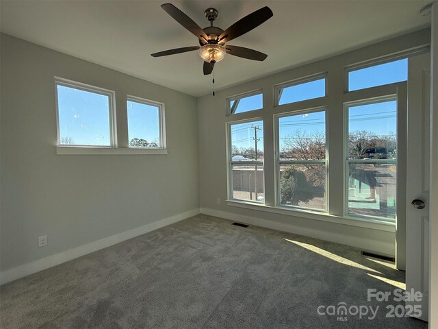 1229 E 34th St Unit Csw0421, Charlotte, NC 28205 - carpeted spare room featuring plenty of natural light, baseboards, and ceiling fan