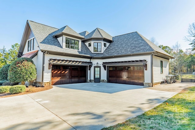 view of front of house with a garage