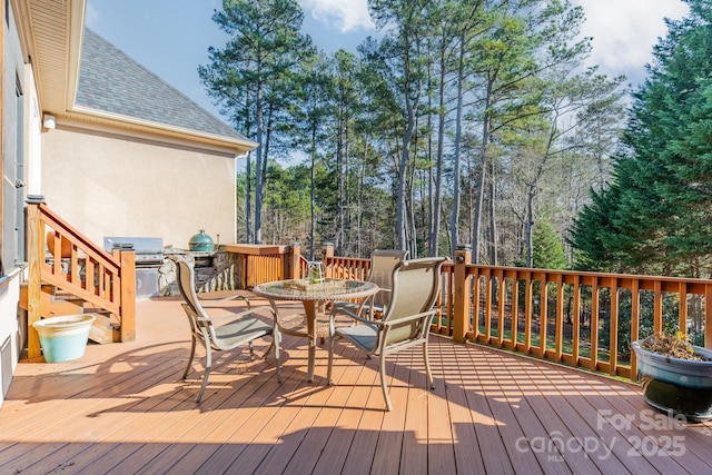 4150 Summit Ridge Ln, Denver, NC 28037 - deck with outdoor dining area and a grill