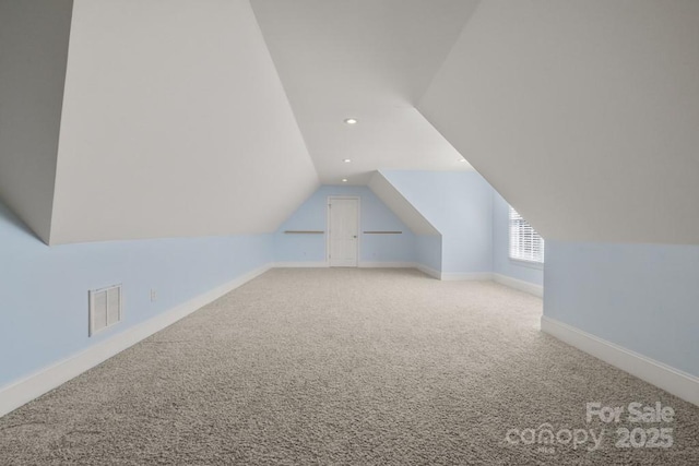 4150 Summit Ridge Ln, Denver, NC 28037 - bonus room with lofted ceiling, light colored carpet, baseboards, and recessed lighting