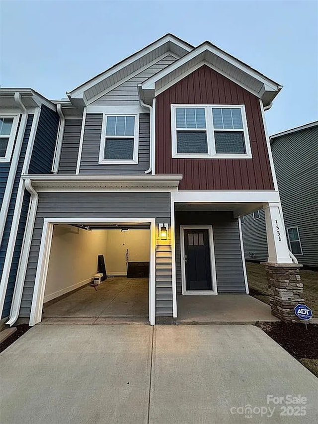 view of front of home featuring a garage