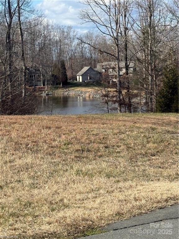 view of yard featuring a water view