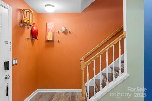 entrance foyer with hardwood / wood-style flooring