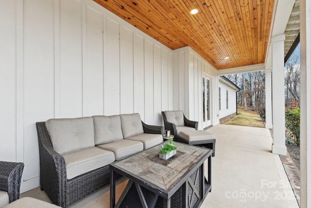 view of patio with an outdoor living space