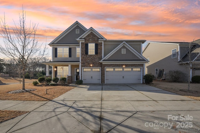 view of front of home with a garage