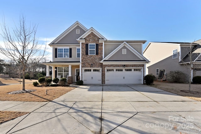 craftsman-style house featuring a garage