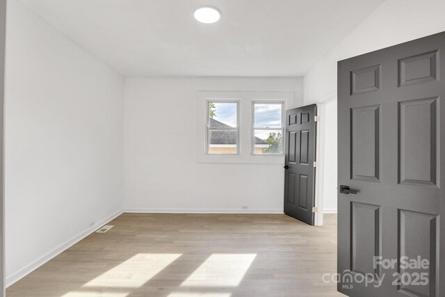 empty room featuring light wood-type flooring