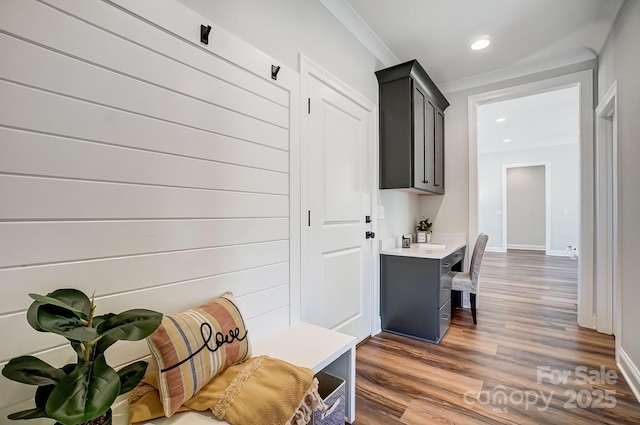 interior space featuring dark hardwood / wood-style floors