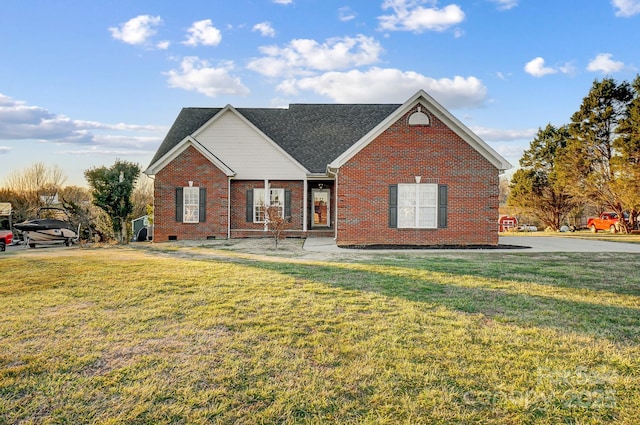 view of front of house featuring a front yard