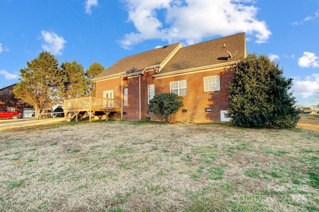 exterior space featuring a wooden deck