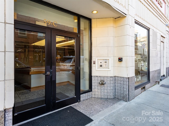 entrance to property with french doors