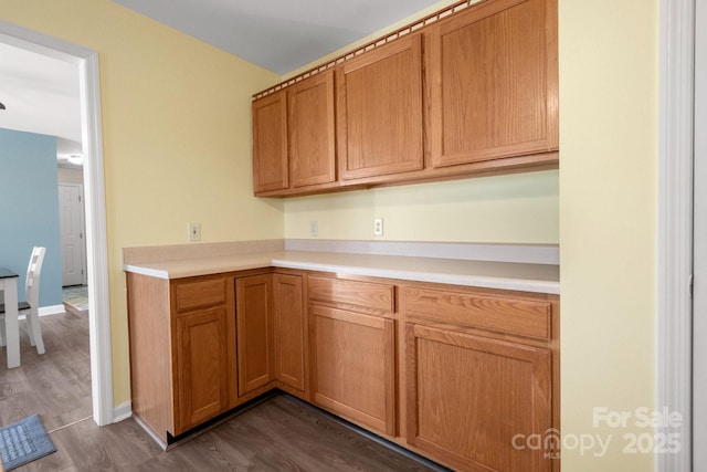 kitchen featuring dark hardwood / wood-style floors