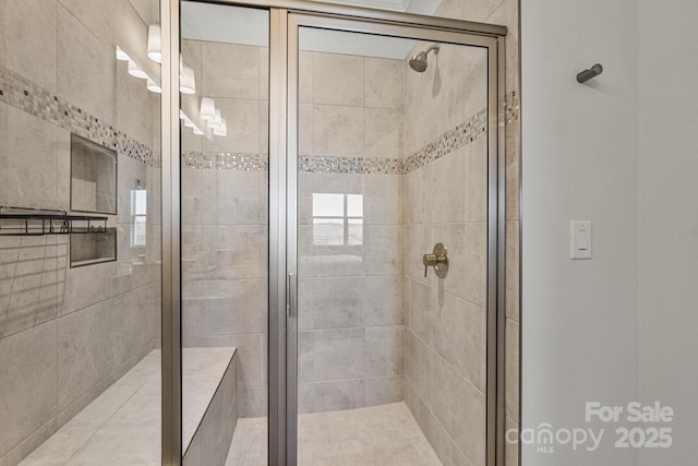 bathroom featuring walk in shower