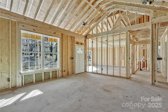 misc room featuring vaulted ceiling