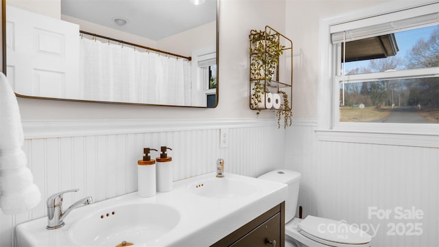 bathroom with vanity and toilet