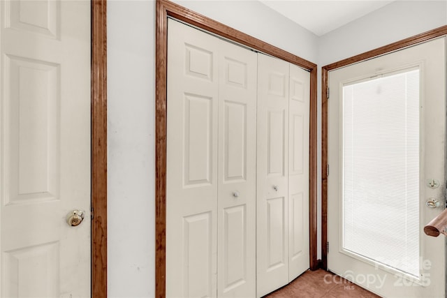 interior space featuring light tile patterned floors