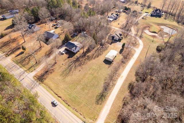 aerial view featuring a rural view