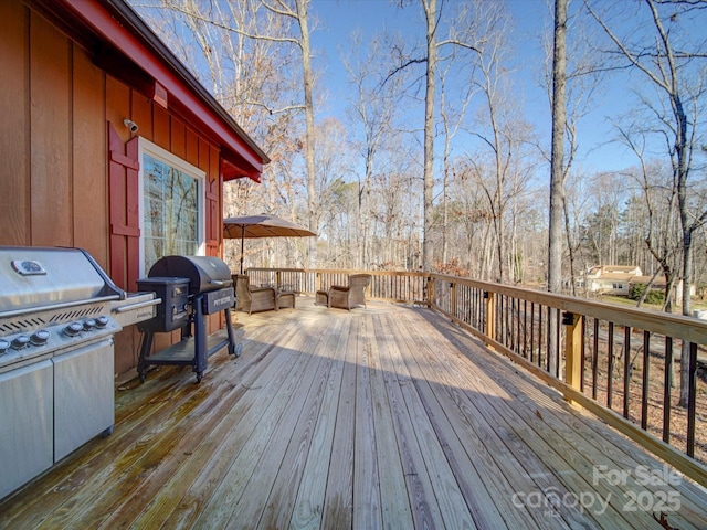 deck with grilling area