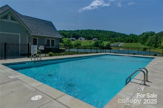 community pool with fence