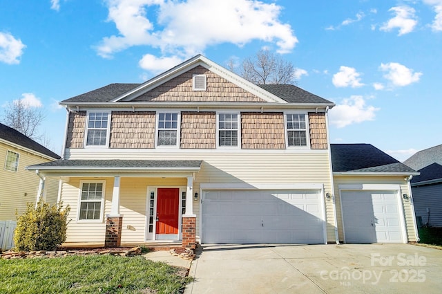 view of front of home with a garage