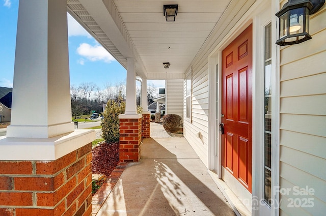 exterior space featuring covered porch