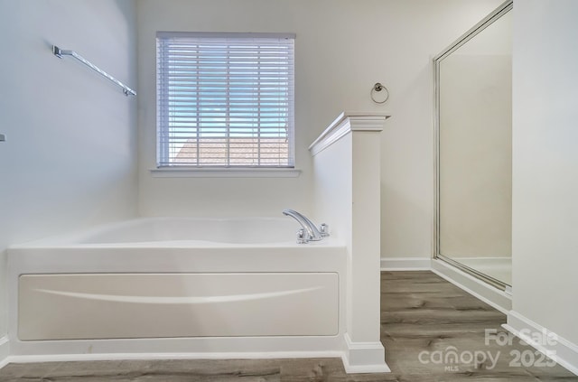 bathroom with independent shower and bath