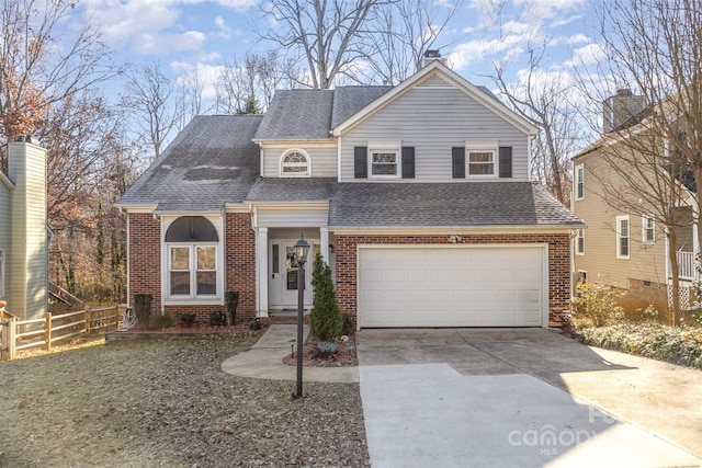 view of property featuring a garage