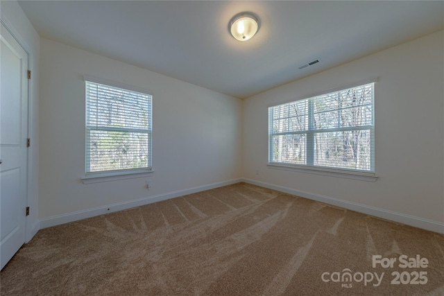 carpeted empty room featuring a healthy amount of sunlight