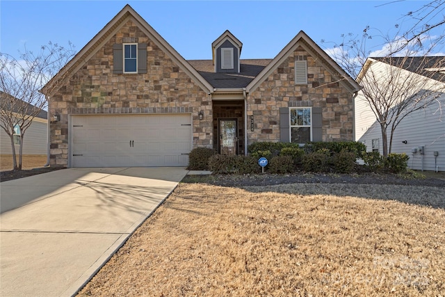 front of property with a garage