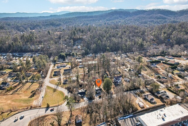 bird's eye view with a mountain view